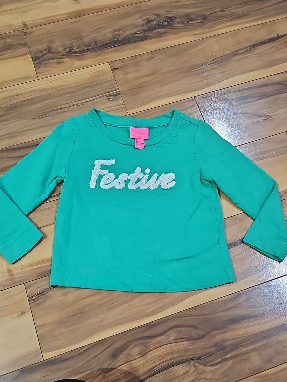 Lilly Pulitzer Green 'Festive' Long-Sleeve Kids XS 2-3 Shirt
